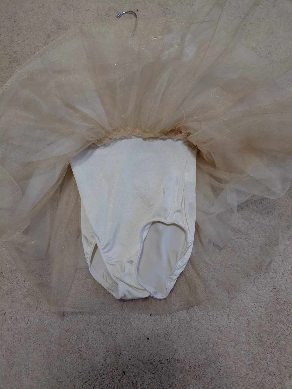 Ivory Floral Tulle Dance Costume for Kids